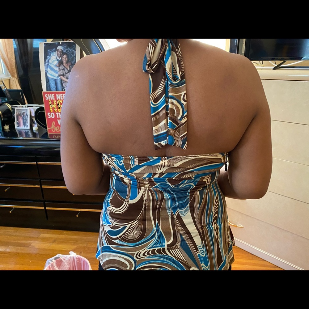 Backless, Multi black, brown and white shirt
